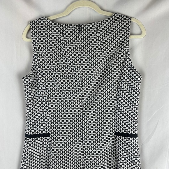 Long Tall Sally Black White Geometric Print Sleeveless Sheath Dress Size 8 Long - Picture 6 of 9